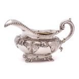 A William IV silver cream jug, maker Richard Pearce & George Burrows, London,