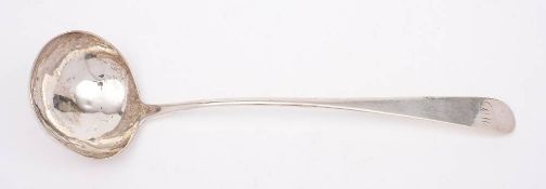 A George III silver Old English pattern soup ladle, maker William & Patrick Cunningham, Edinburgh,