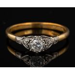 A diamond single stone ring,: the brilliant cut diamond, estimated to weigh 0.