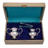 A 20th century sterling silver part tea service, stamped sterling 950: includes a cream jug,