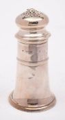 An Edward VII silver lighthouse sugar caster, maker Edward Barnard & Sons Ltd, London,