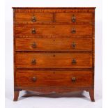 A George III mahogany chest of drawers, late 18th century,