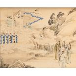 A Chinese scroll painting depicting The Army of the True Immortals: a scene from the famous