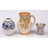 Three pieces of Charlotte Rhead pottery: comprising an A. G.