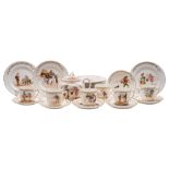 A Royal Doulton 'Nursery Rhymes' porcelain part tea service: decorated with rhymes,