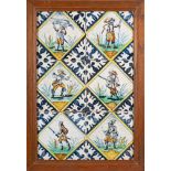 A set of six Dutch polychrome delftware tiles: in the 17th century manner,