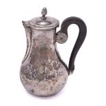 A 19th century French hot water jug, stamped marks: of baluster form,