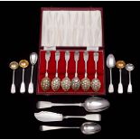A set of six Victorian provincial silver berry teaspoons, maker Robert Williams & Sons, Exeter,