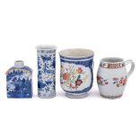 A mixed lot of Chinese porcelain, Qing Dynasty: including a famille rose barrel-shaped mug,