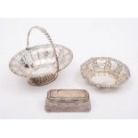 A Victorian silver swing handled bon bon basket, maker Atkin Brothers, Sheffield,