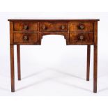 A George III mahogany and ebony strung dressing table or lowboy, last quarter 18th century,
