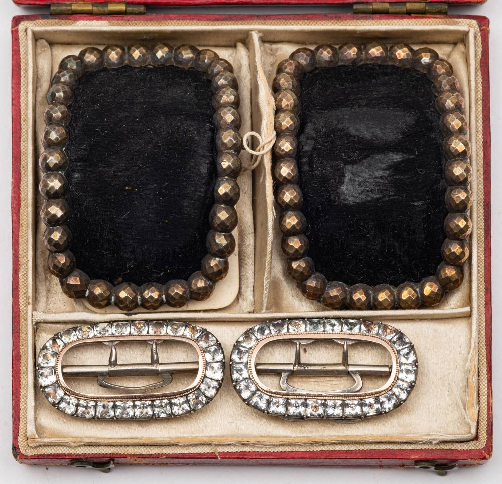 A pair of George IV silver shoe buckles, maker Charles Rawlings, London,