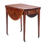 A George III mahogany and crossbanded Pembroke table, last quarter 18th century,