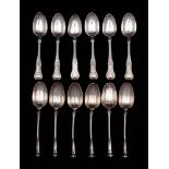 A set of six Victorian silver ice cream spoons, maker Chawner & Co, London,