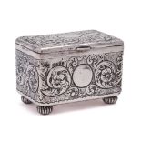 A Victorian silver ring casket, maker Mappin & Webb, London, 1889: of rectangular outline,