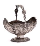 An American coin silver swing-handled sugar basket, maker Ball, Tompkins & Black,