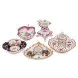 A small group of Continental porcelain: comprising a K.P.M.