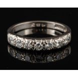 A diamond half eternity ring,: set with brilliant cut diamonds, approximately 0.