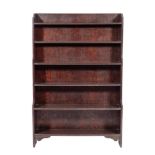 A stained softwood waterfall bookcase in George III style, 20th century,
