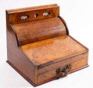 A Victorian burr walnut table top secretaire, circa 1880,