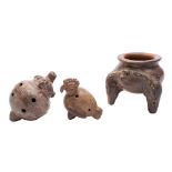 A Mexican Pre-Columbrian pottery whistle,