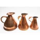 A 19th century copper harvest jug: of traditional design,