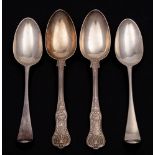 A pair of Victorian Rosette pattern tablespoons, maker William Eaton, London, 1842: crested,