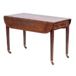 A George III mahogany and marquetry Pembroke table in Sheraton taste, late 18th century,