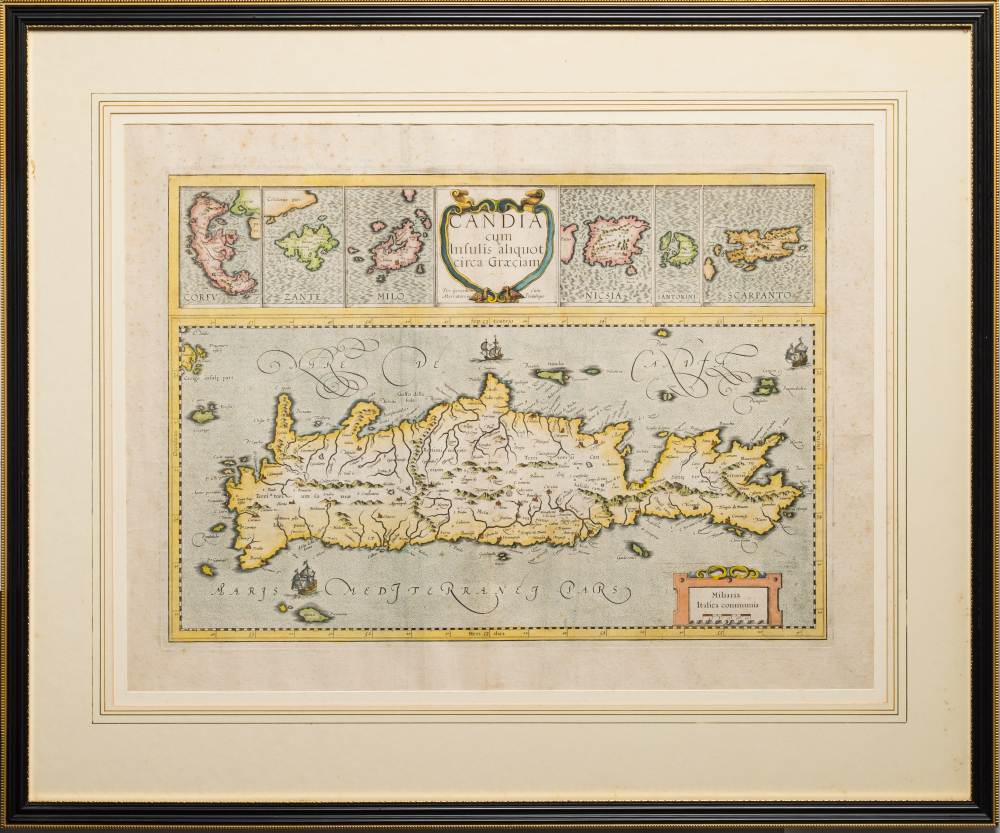MERCATOR, Gerard - Candia (Crete) cum Insulis aliquot circa Graeciam : hand coloured map,
