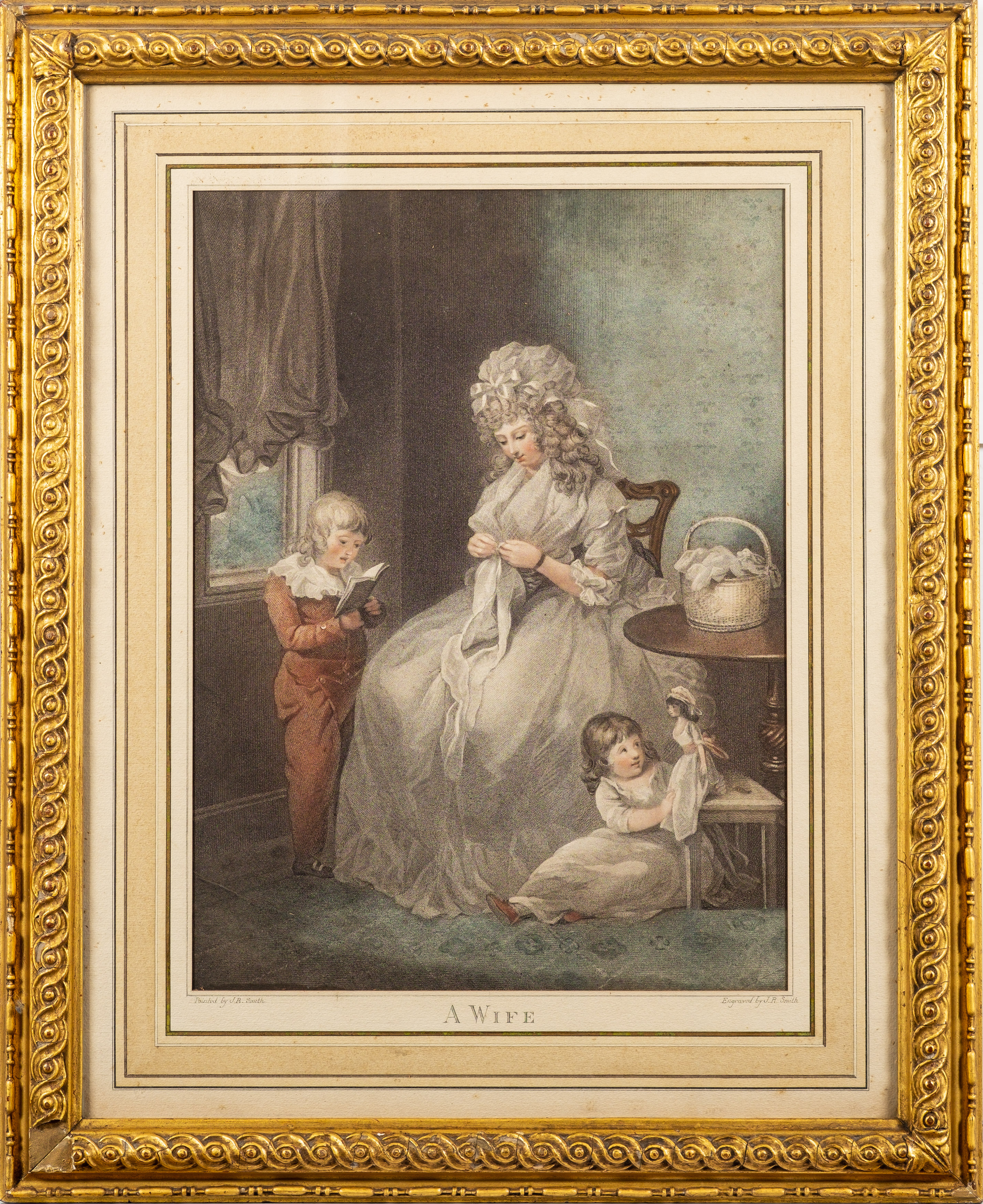 SMITH, J. R (engraver) " A Wife," hand coloured mezzotint after J. R.