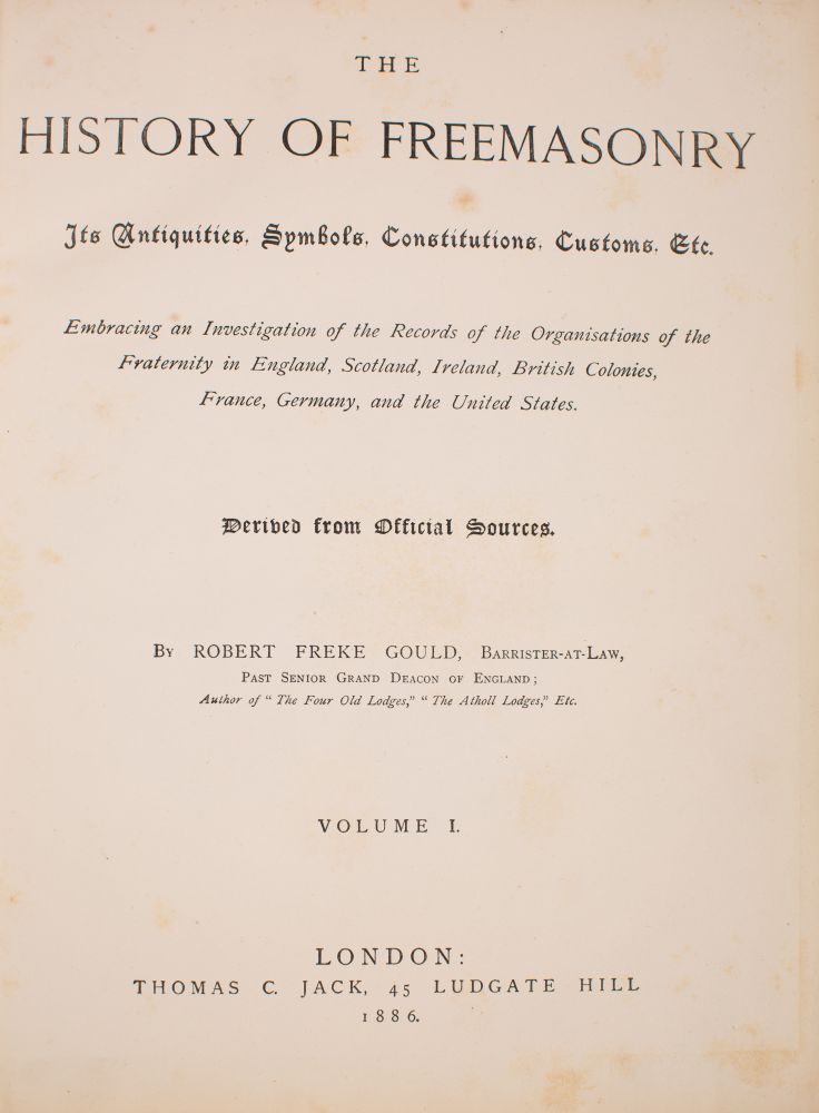 GOULD, Robert Freke - The History of Freemasonry : 3 volume set. - Image 3 of 3