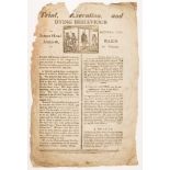 MURDER / EXECUTION BROADSIDES : " Trial, Execution, and dying behaviour aged 40,