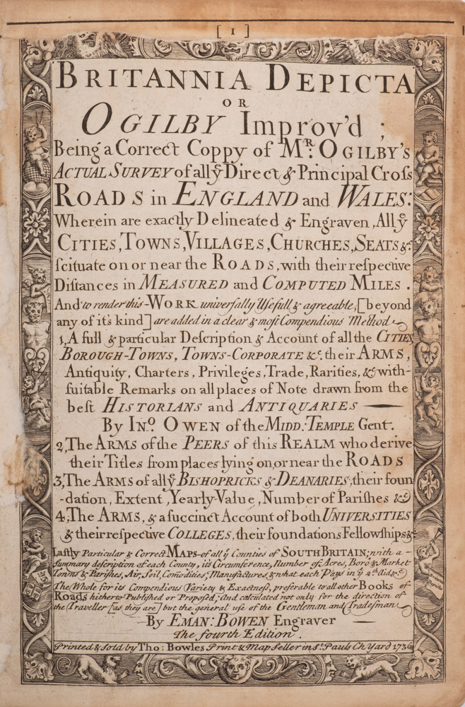 OWEN, John & BOWEN, Eman. - Britannia Depicta or Ogilby Improv'd : 273 engraved plates inc. - Image 3 of 6
