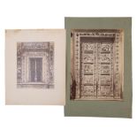 TWO PRINTS OF CATHEDRAL DOORWAYS,