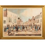 HORN INN : hand coloured aquatint, engraved by G. R. Reeve, after Rt. Crane. Size : 600 x 400 mm.