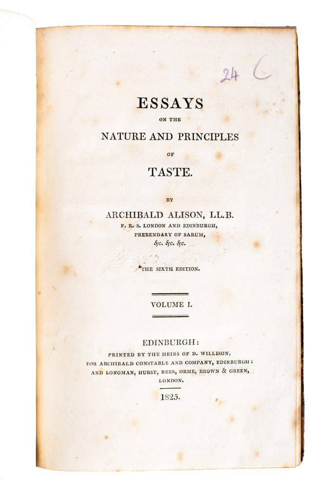 ALISON, Archibald - Essays on the Nature and Principles of Taste : 2 vols, cont. - Image 2 of 2