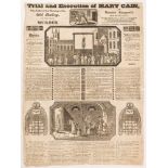 MURDER / EXECUTION BROADSIDES : " Trial and execution of Mary Cain,