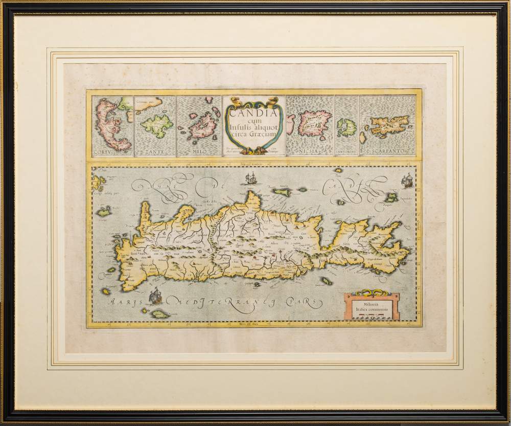 MERCATOR, Gerard - Candia (Crete) cum Insulis aliquot circa Graeciam : hand coloured map, - Image 2 of 3