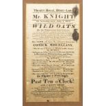 THEATRICAL BROADSIDE : Theatre Royal, Drury-Lane, " For the Benefit of Mr. Knight.