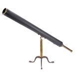 A late 19th century lacquered brass 3 inch refracting telescope, by S & B Solomons,
