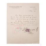 Cunard Steamship Company. A manuscript letter dated '7. Mar.