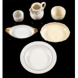 A P&O earthenware oval side dish and bowl: together with a British Commonwealth Lines milk jug,