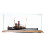 A cased waterline model of the steam tug 'Norman' of Manchester,