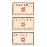 Three early 20th century White Star line brochures for RMS 'Olympic',
