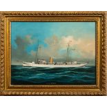 Anglo/Chinese School 20th Century- H.M.S. Alacrity,:- oil on canvas, 30 x 40cm.