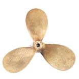 A bronze three blade propeller:, unsigned, 41.5cm wide.