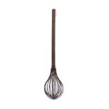 A large 19th Century wirework whisk: with wood handle, 82cm long.