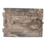 A 19th Century cast iron and brass bread oven door:,
