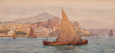Tristam James Ellis [1844-1932]- Vigo,:- signed, inscribed and dated 1911, watercolour, 16.5 x 36.
