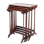 A nest of four mahogany quartetto tables in late George III style, early 20th century,